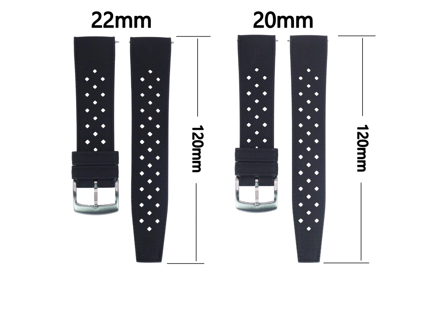 FKM Rubber Tropic Diver’s Watch Strap – 20mm & 22mm | Premium Waterproof Strap