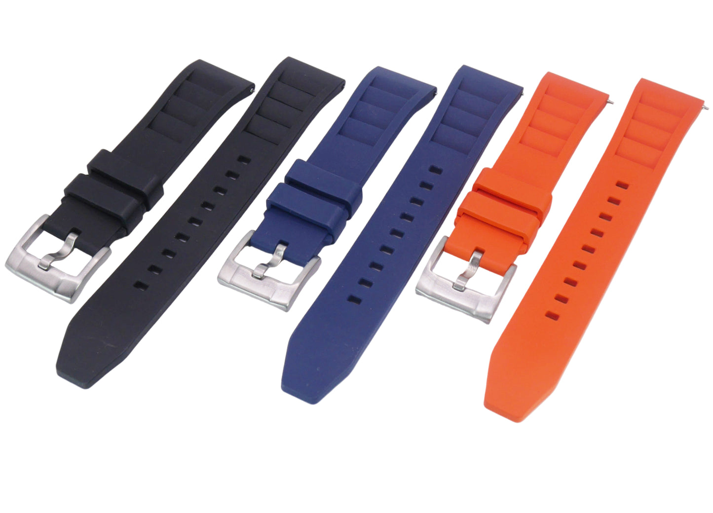 FKM Rubber Vented Diver’s Watch Strap – 19mm, 20mm & 22mm | Premium Waterproof Strap