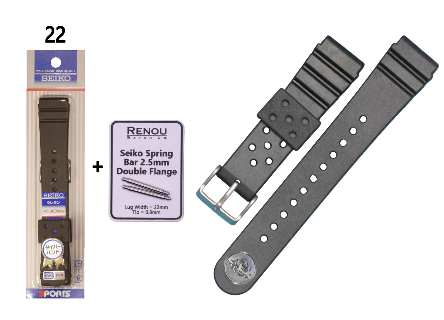 Genuine Seiko DAL1BP 22mm Diver’s Strap – Fits Seiko 6309-7040 & 7549-7010