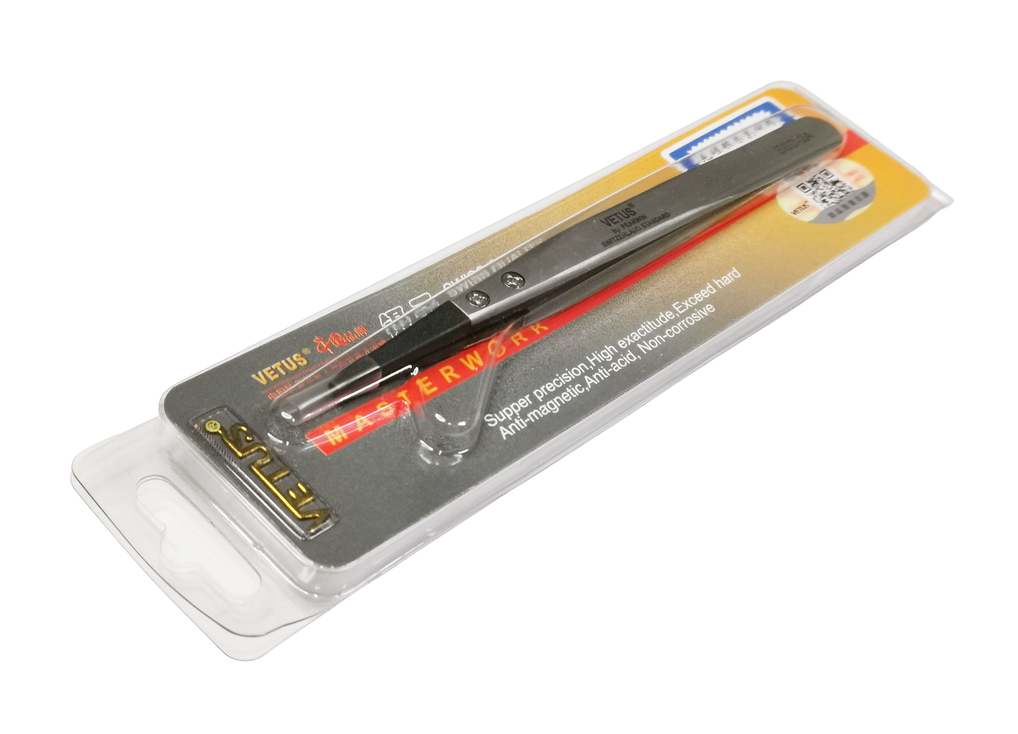 Watchmaker Tweezer - Vetus, Flat Tip ESD – Size No. 2A