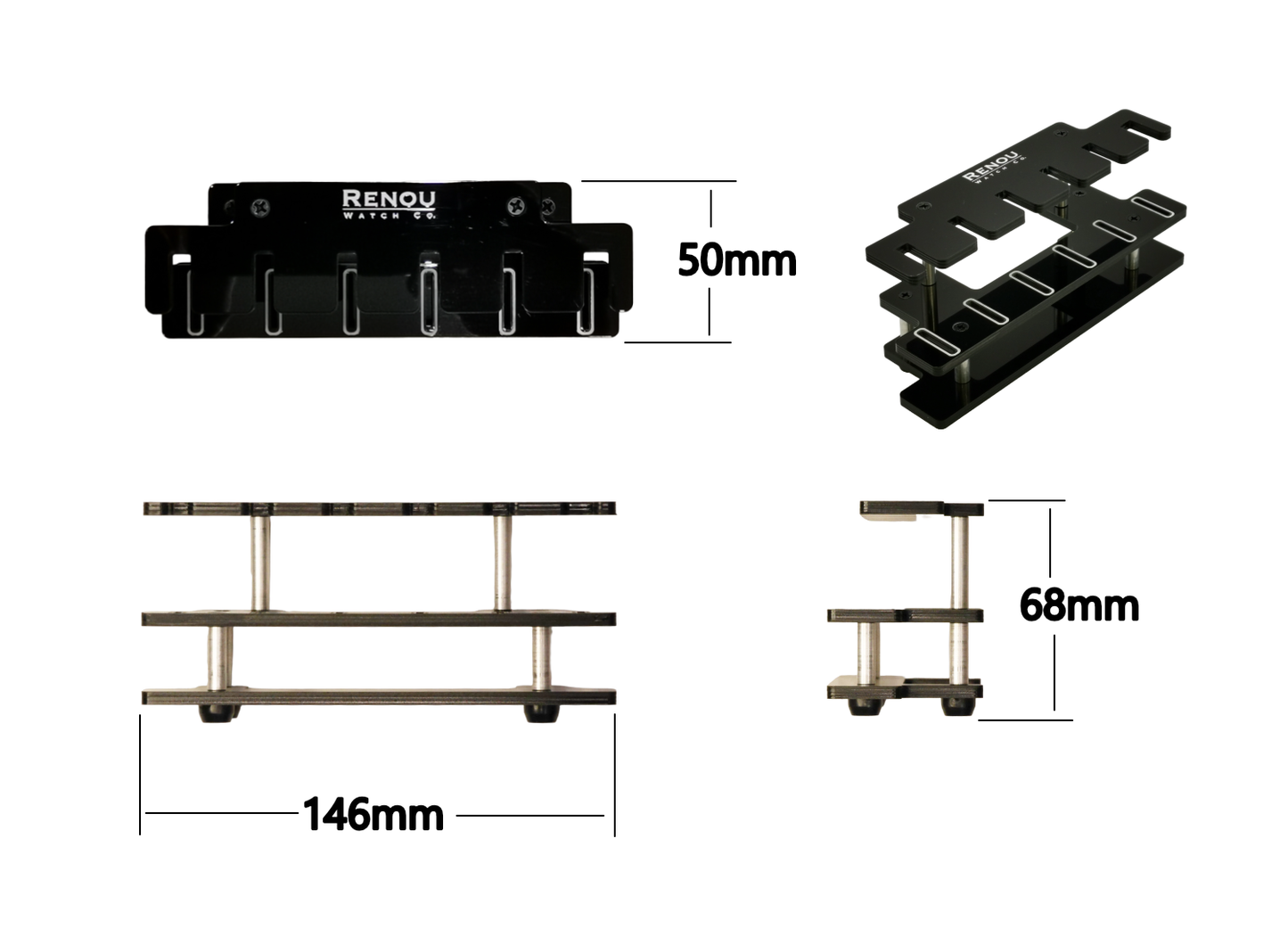 4-Piece Watchmaker's Tweezer set with Stand (Sizes No.2, No.3, No.5, No.2A ESD)