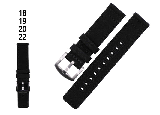 Canvas Sports/Field Watch Strap in 18mm, 19mm, 20mm & 22mm | Durable Canvas