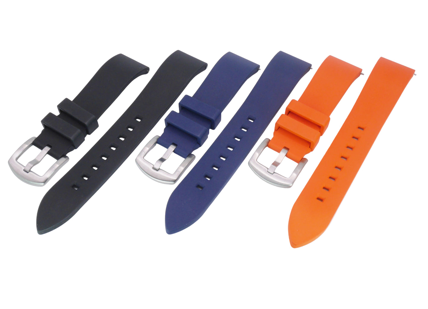 FKM Rubber Smooth Diver’s Watch Strap – 19mm, 20mm & 22mm | Premium Waterproof Strap