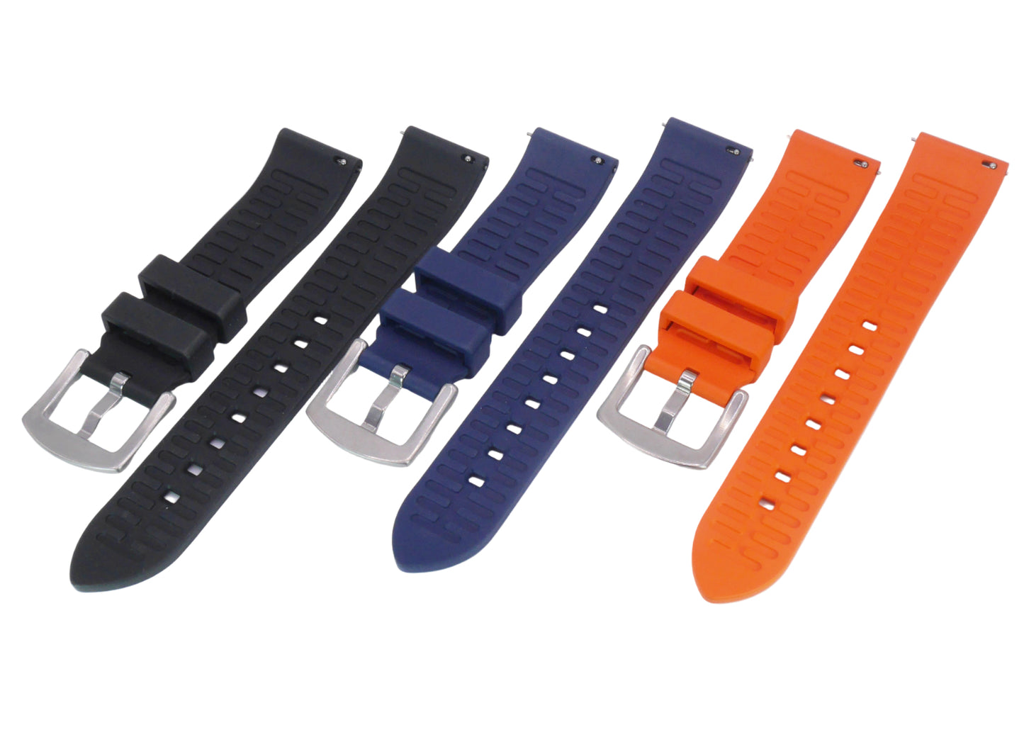 FKM Rubber Smooth Diver’s Watch Strap – 19mm, 20mm & 22mm | Premium Waterproof Strap