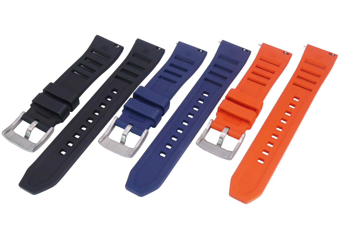 FKM Rubber Vented Diver’s Watch Strap – 19mm, 20mm & 22mm | Premium Waterproof Strap