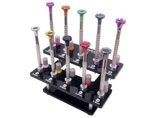 10-Piece Watchmaker’s Screwdriver Set (Flat Head & Phillips Head) with Stand